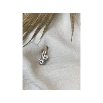 925 Sterling Silver Gold Plated CZ Earrings