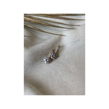 925 Sterling Silver Gold Plated CZ Earrings