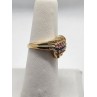 14K YELLOW GOLD TOURMALINE & DIAMOND RING  SIZE 5.5