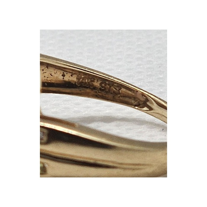 14K YELLOW GOLD TOURMALINE & DIAMOND RING  SIZE 5.5