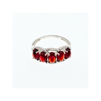 925 Sterling Silver Pyrope Garnet Ring Size 7