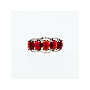 925 Sterling Silver Pyrope Garnet Ring Size 7