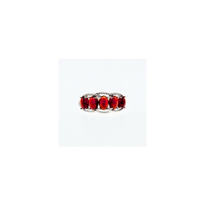 925 Sterling Silver Pyrope Garnet Ring Size 7