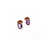 14K YELLOW GOLD PURPLE TOURMALINE STUD EARRINGS