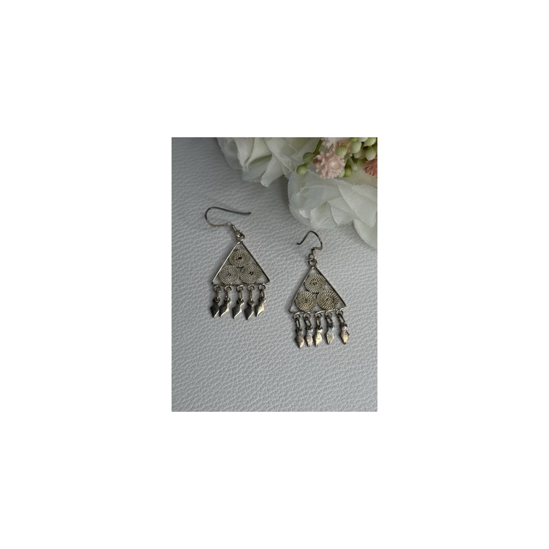 925 Sterling Silver Earrings Length 1.70 Inch