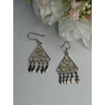 925 Sterling Silver Earrings Length 1.70 Inch