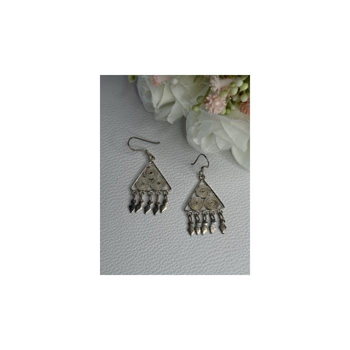 925 Sterling Silver Earrings Length 1.70 Inch