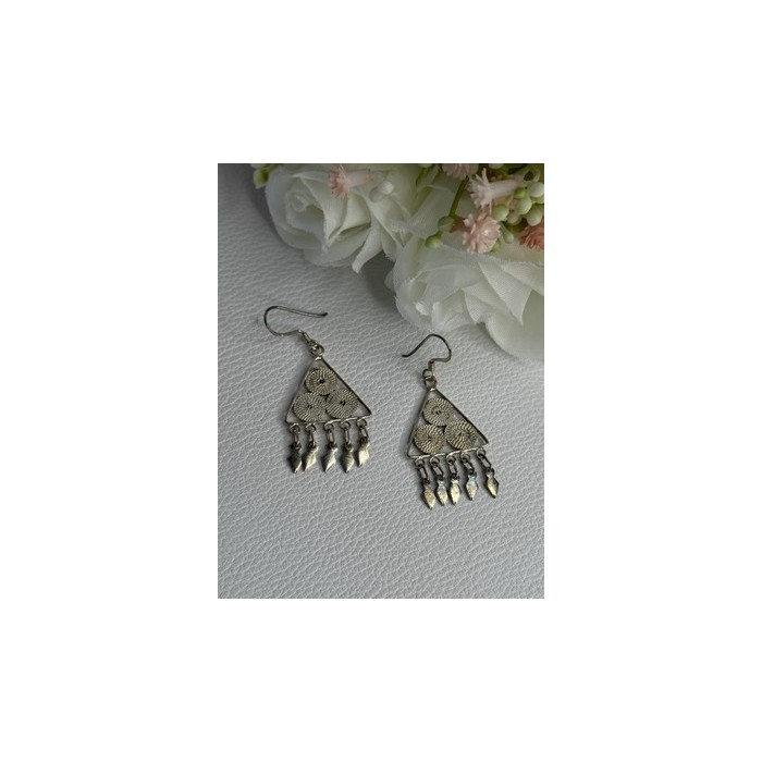 925 Sterling Silver Earrings Length 1.70 Inch