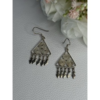 925 Sterling Silver Earrings Length 1.70 Inch