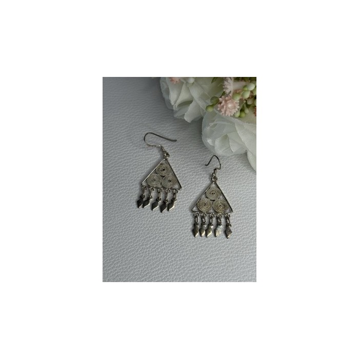 925 Sterling Silver Earrings Length 1.70 Inch