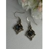 Vintage 925 Sterling Silver Labradorite Earrings Length 1.80 Inch