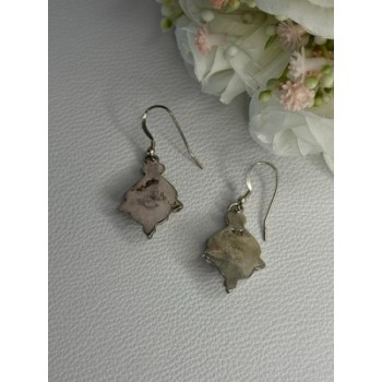 Vintage 925 Sterling Silver Labradorite Earrings Length 1.80 Inch