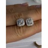 925 Sterling Silver Diamonds Stud Earrings Length 0.37 Inch