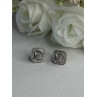 925 Sterling Silver Diamonds Stud Earrings Length 0.37 Inch