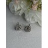 925 Sterling Silver Diamonds Stud Earrings Length 0.37 Inch