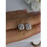 925 Sterling Silver Diamonds Stud Earrings Length 0.37 Inch