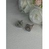 925 Sterling Silver Diamonds Stud Earrings Length 0.37 Inch