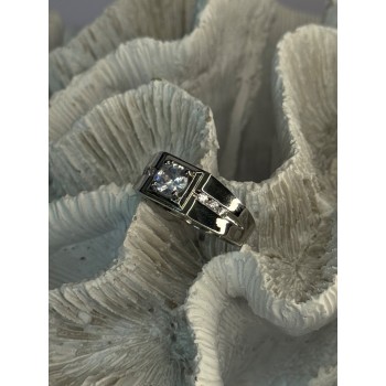 Mens 925 Sterling Silver CZ Ring Size 10