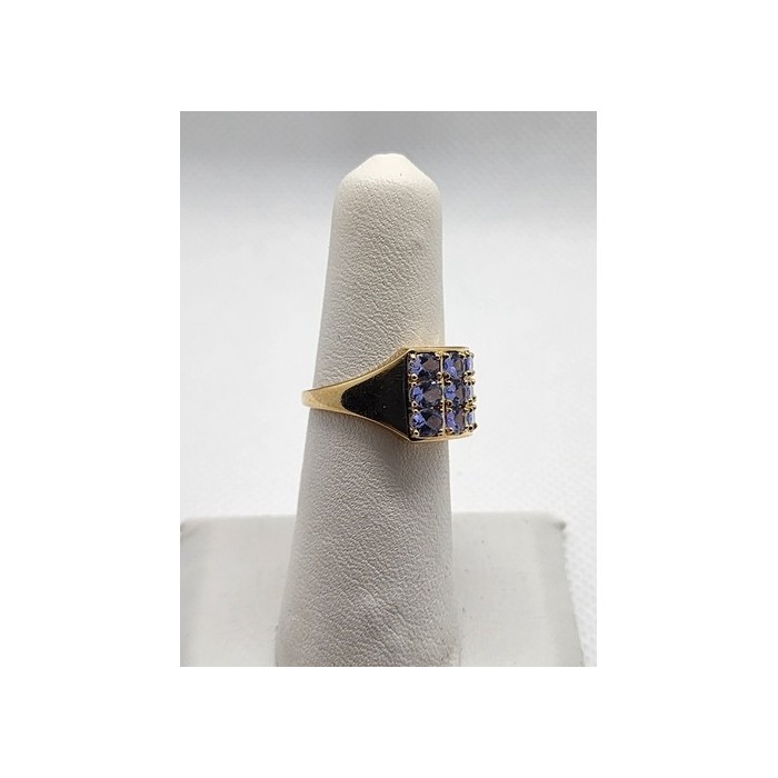 14K YELLOW GOLD  & TANZANITE RING  SIZE 5.5