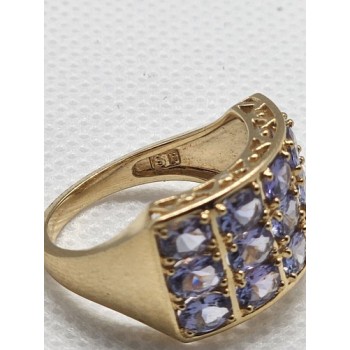 14K YELLOW GOLD  & TANZANITE RING  SIZE 5.5