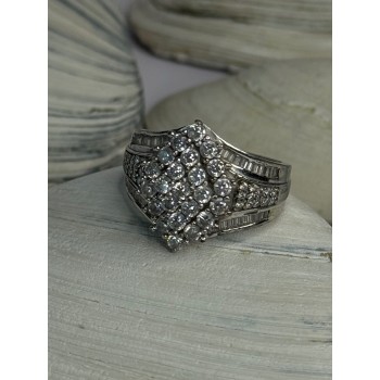 925 Sterling Silver Cz Ring Size 10