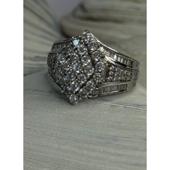 925 Sterling Silver Cz Ring Size 10