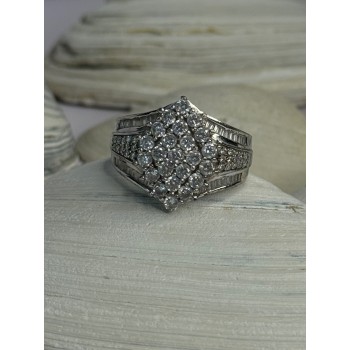 925 Sterling Silver Cz Ring Size 10