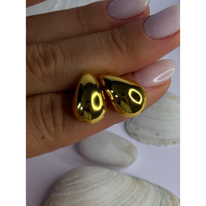 925 Sterling Silver Gold Plated Drop Earrings Length 0.7 inch