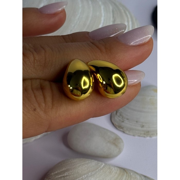 925 Sterling Silver Gold Plated Drop Earrings Length 0.7 inch