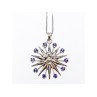 14K WHITE GOLD SAPPHIRES & DIAMOND CHAIN WITH PENDANT