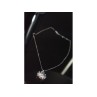 14K WHITE GOLD SAPPHIRES & DIAMOND CHAIN WITH PENDANT