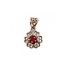 925 Sterling Silver Pink Topaz Scarlet Flower Pendant