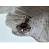925 Sterling Silver Pink Topaz Scarlet Flower Pendant