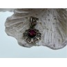 925 Sterling Silver Pink Topaz Scarlet Flower Pendant