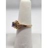 14K YELLOW GOLD RING TANZANITE & DIAMOND SIZE 6