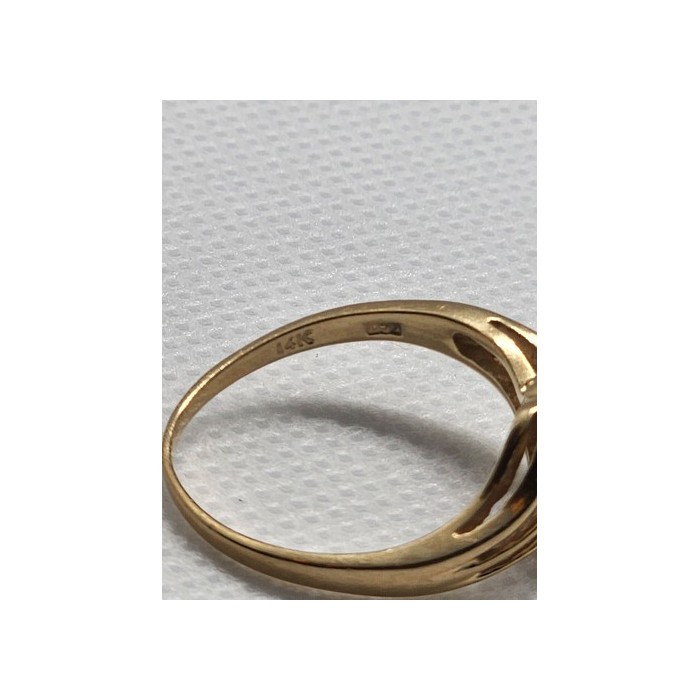 14K YELLOW GOLD RING TANZANITE & DIAMOND SIZE 6