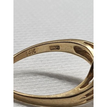 14K YELLOW GOLD RING TANZANITE & DIAMOND SIZE 6