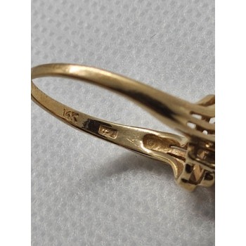 14K YELLOW GOLD RING TANZANITE & DIAMOND SIZE 6