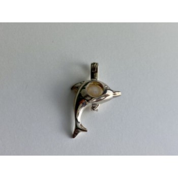 925 Sterling Silver Pearl Dolphin Pendant