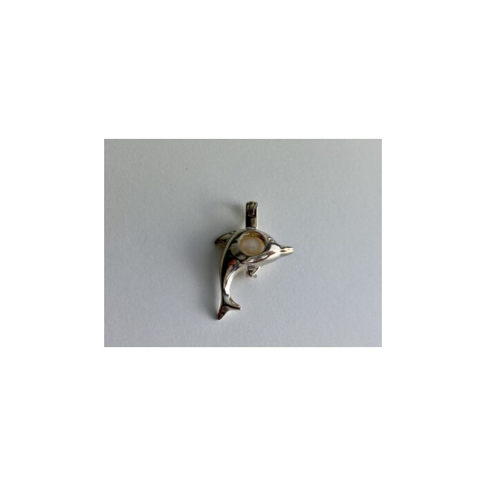 925 Sterling Silver Pearl Dolphin Pendant