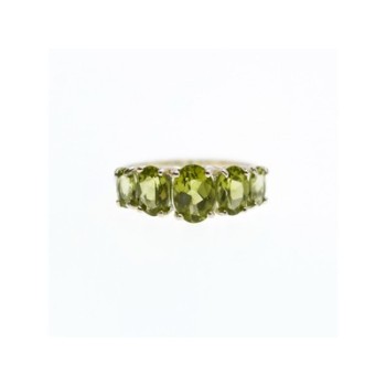 925 Sterling Silver Peridot Ring Size 7