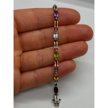 925 STERLING SILVER TOURMALINES BRACELET