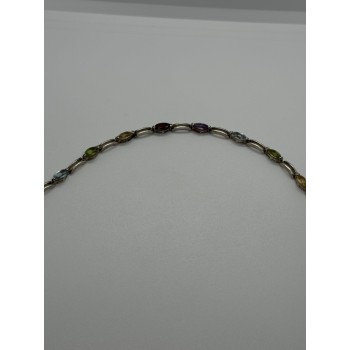 925 STERLING SILVER TOURMALINES BRACELET