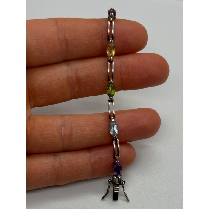 925 STERLING SILVER TOURMALINES BRACELET