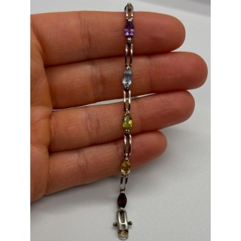 925 STERLING SILVER TOURMALINES BRACELET