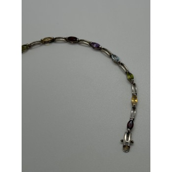 925 STERLING SILVER TOURMALINES BRACELET