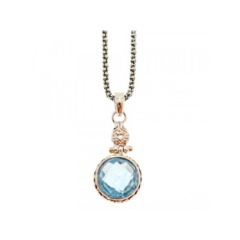 925 STERLING SILVER BLUE SPINEL CHAIN WITH PENDANT