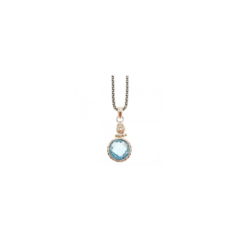 925 STERLING SILVER BLUE SPINEL CHAIN WITH PENDANT