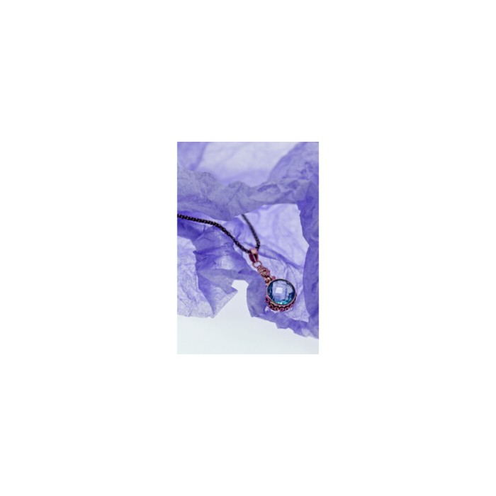 925 STERLING SILVER BLUE SPINEL CHAIN WITH PENDANT