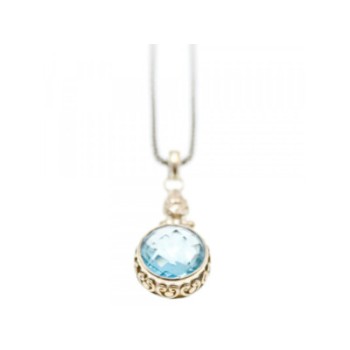 925 STERLING SILVER BLUE SPINEL CHAIN WITH PENDANT